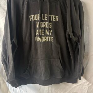torrid Black Crewneck Sweatshirt with Cream Graphic Text